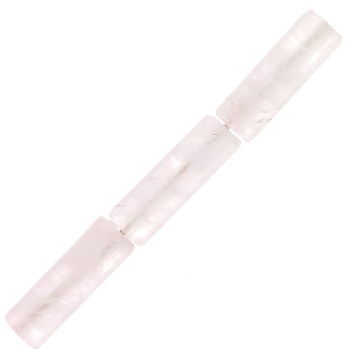 Perle tubi in pietra gemma 15x5 mm - Quarzo rosa x5