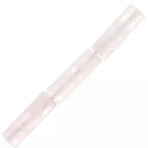 Perle tubi in pietra gemma 15x5 mm - Quarzo rosa x5