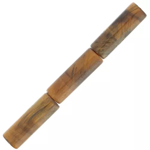 Perle tubi in pietra gemma 15x5 mm - Occhio di tigre x5
