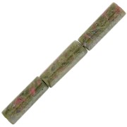 Perle tubi in pietra gemma 15x5 mm - Unakite x5|raw }}