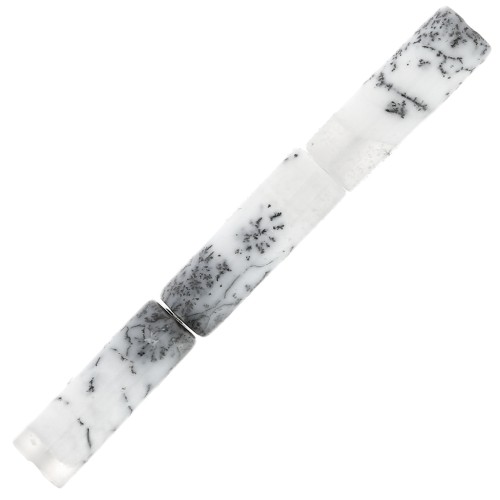 Perle tubi in pietra gemma 15x5 mm - Dendrite x5