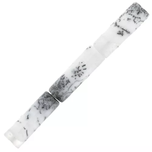 Perle tubi in pietra gemma 15x5 mm - Dendrite x5