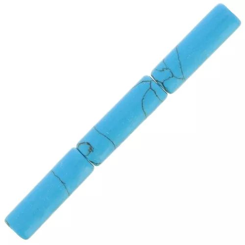 Perle tubi in pietra gemma teintée 15x5 mm -Imitazione turchese x5