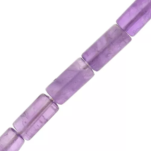 Perle tubi in pietra gemma 10x5 mm - Ametista x5