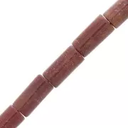Perle tubi in pietra gemma 10x5 mm - Diaspro rosso x5