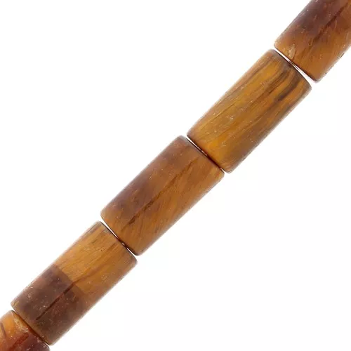 Perle tubi in pietra gemma 10x5 mm - Occhio di tigre x5