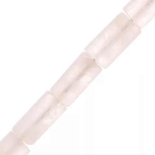 Perle tubi in pietra gemma 10x5 mm - Quarzo rosa x5