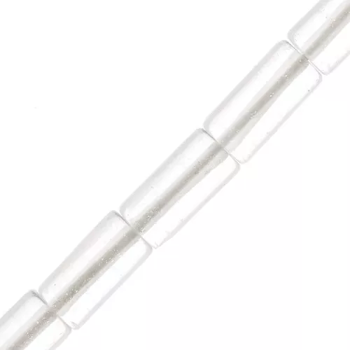 Perle tubi in pietra gemma 10x5 mm - Cristallo di roccia x5