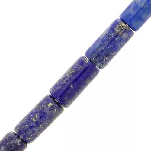 Perle tubi in pietra gemma 10x5 mm - Lapis lazzuli x5