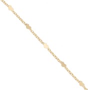 Catena maglia Forzatina alternata cuore 2.05 mm - Placcato oro 3 micron x50cm|raw }}