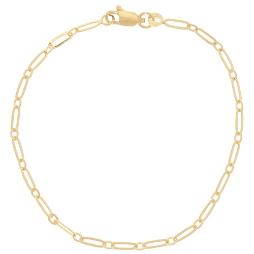 Bracciale maglia rettangolo limata creativa 2.6 mm - Placcato oro 3 micronx1