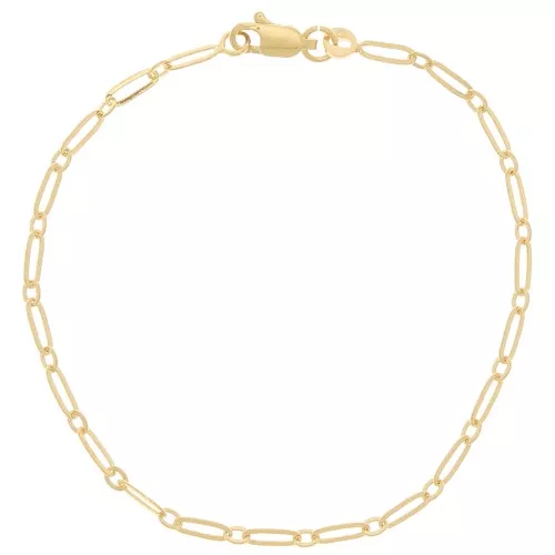 Bracciale maglia rettangolo limata creativa 2.6 mm - Placcato oro 3 micronx1