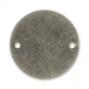 Separatore tondo liscio 2 fori mm. 25 argentato antico x1