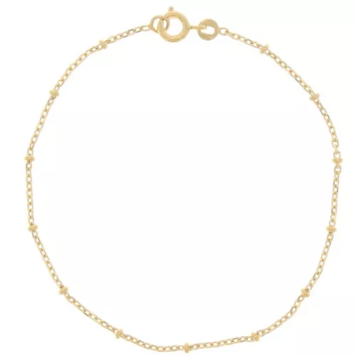 Bracciale maglia limata alternata perle 2.2 mm - Placcato oro 3 micronx1