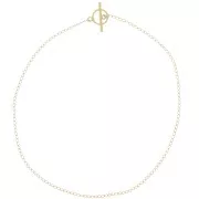 Girocollo maglia Rombo limata 2mm e chiusura T - Placcato oro 3 micron x42cm