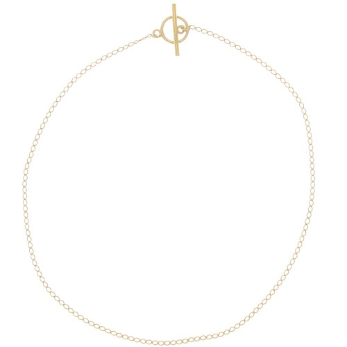 Girocollo maglia Rombo limata 2mm e chiusura T - Placcato oro 3 micron x42cm