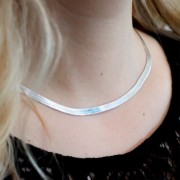 Collana a maglia catenella “Miroir” – serpente piatto – 4,5 mm – Argento 925 x 40 cm