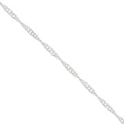 Catena Barbazzale Per Bambini In Argento 925, Larga 2,2 Mm, Lunghezza 32-37 Cm, Senza Nichel, Con Chiusura A Molla