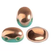 Perle in vetro Samos® di Puca® 7x5 mm Opaque Green Turquoise Capri Gold x10g