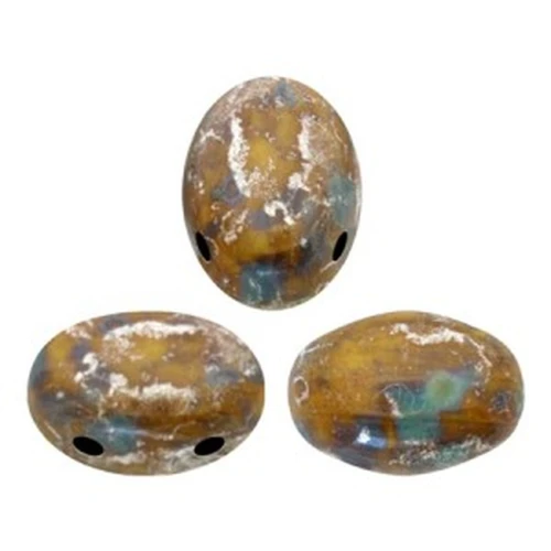 Perle in vetro Samos® di Puca® 7x5 mm Opaque Jonquil New Picasso x10g