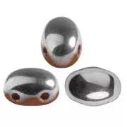 Perle in vetro Samos® di Puca® 7x5 mm Opaque Chocolate Silver x10g
