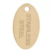 Zecchino ovale in acciaio inossidabile 12x7 mm - 304 acciaio inossidabile oro x1