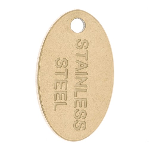 Zecchino ovale in acciaio inossidabile 12x7 mm - 304 acciaio inossidabile oro x1