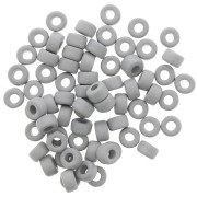 Perle tubi stile Heishi in ceramica 9x5.5 mm - Grigio mat x20|raw }}