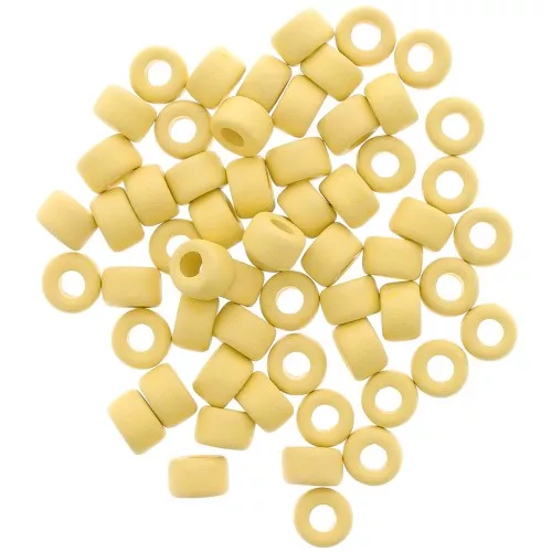 Perle tubi stile Heishi in ceramica 9x5.5 mm - Giallo limone mat x20