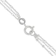 Collana triplo filo maglia forzatina perle cubi 1.2mm Argento 925 x42 cm