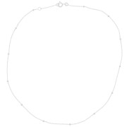 Girocollo catena maglia forzatina alterna perle tonde 2.5 mm- Argento 925 x42 cm|raw }}