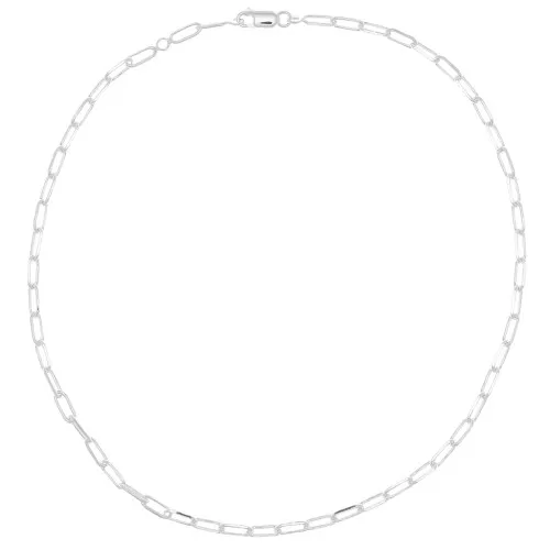Girocollo catena maglia rettangolo limata 3.7- Argento 925 x42 cm