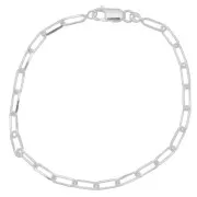 Bracciale maglia rettangolo limata 3.7 mm- Argento 925 x19cm