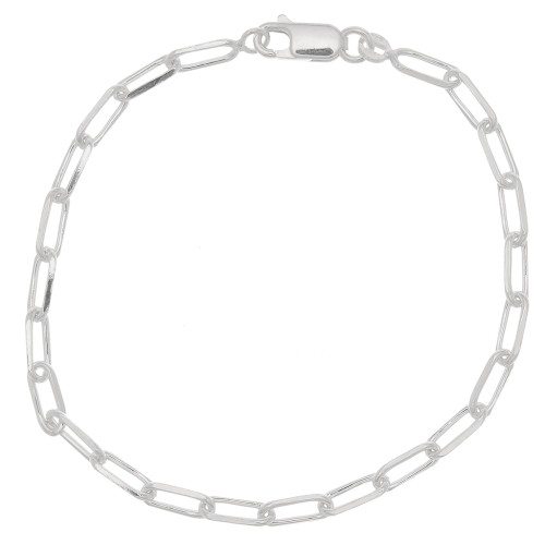 Bracciale maglia rettangolo limata 3.7 mm- Argento 925 x19cm