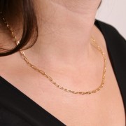 Girocollo maglia rettangolo limata 2.7 mm - Placcato oro 3 micron x42 cm