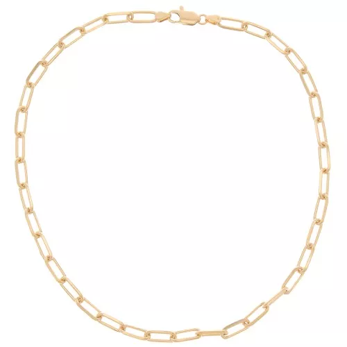 Girocollo maglia rettangolo limata 5.6 mm - Placcato oro 3 micron x42 cm