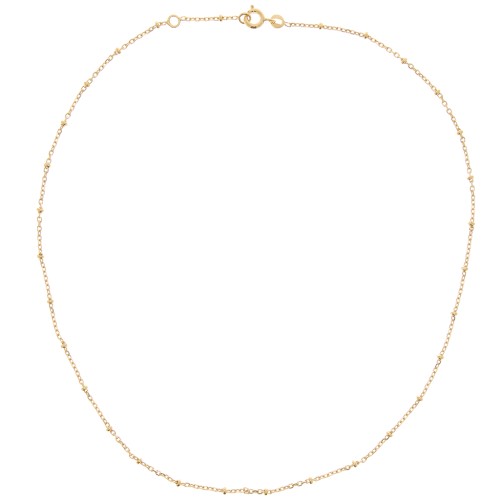 Girocollo forzatina limata perle alternate 2,2mm placcate oro 3 micron x 42 cm