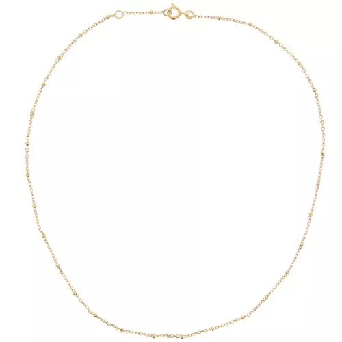 Girocollo forzatina limata perle alternate 2,2mm placcate oro 3 micron x 42 cm
