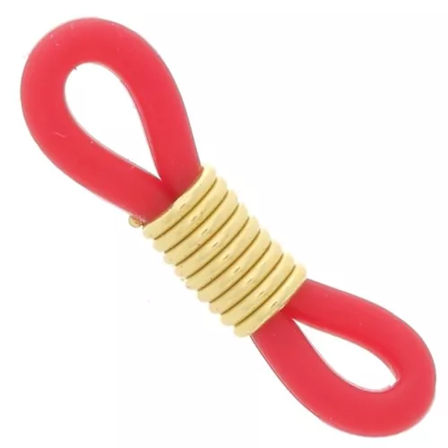 Laccetti per Occhiali a molla Rosso/dorato x4