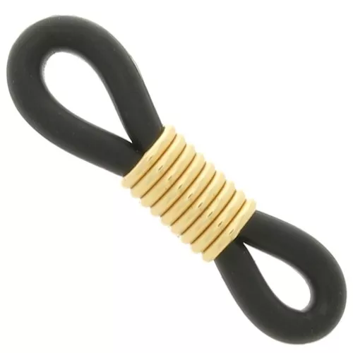Laccetti per Occhiali a molla Nero/dorato x4