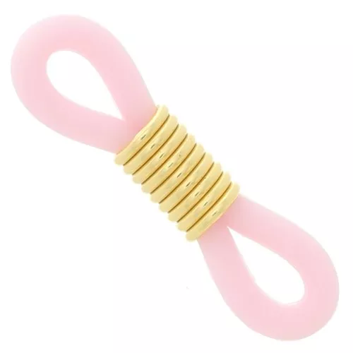 Laccetti per Occhiali a molla Rosa/dorato x4
