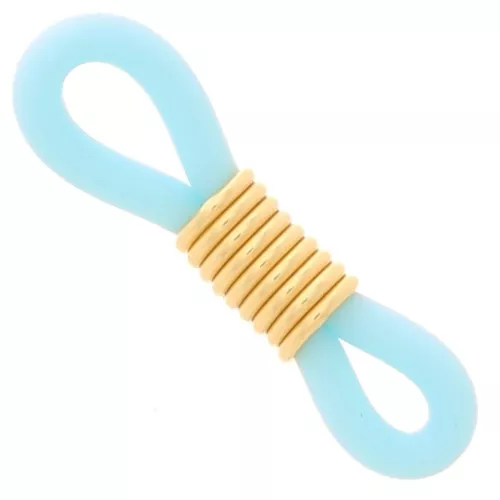 Laccetti per Occhiali a molla Blu turchese/dorato x4