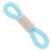 Laccetti per Occhiali a molla Blu turchese/Argentato x4