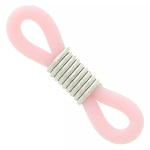 Laccetti per Occhiali a molla Rosa /Argentato x4