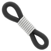 Laccetti per Occhiali a molla Nero/Argentato x4