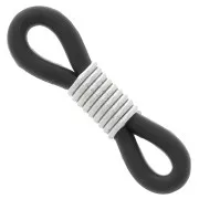 Laccetti per Occhiali a molla Nero/Argentato x4