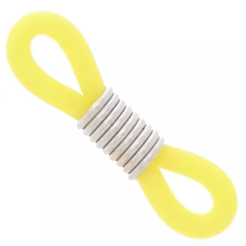Laccetti per Occhiali a molla giallo/Argentato x4