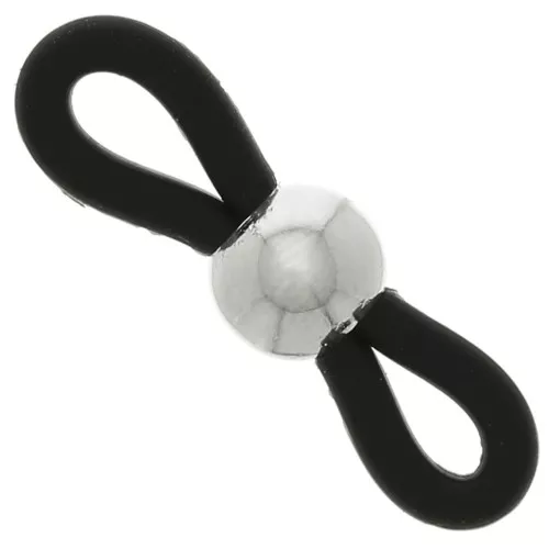Laccetti per Occhiali Nero/Argentato x4