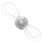 Laccetti per Occhiali  Bianco/Argentato x4