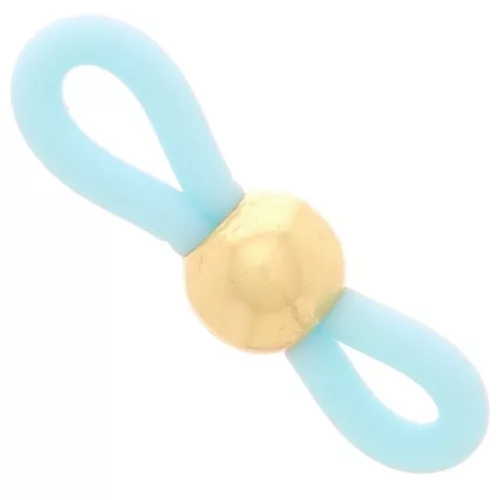 Laccetti per Occhiali Blu turchese/Dorato x4